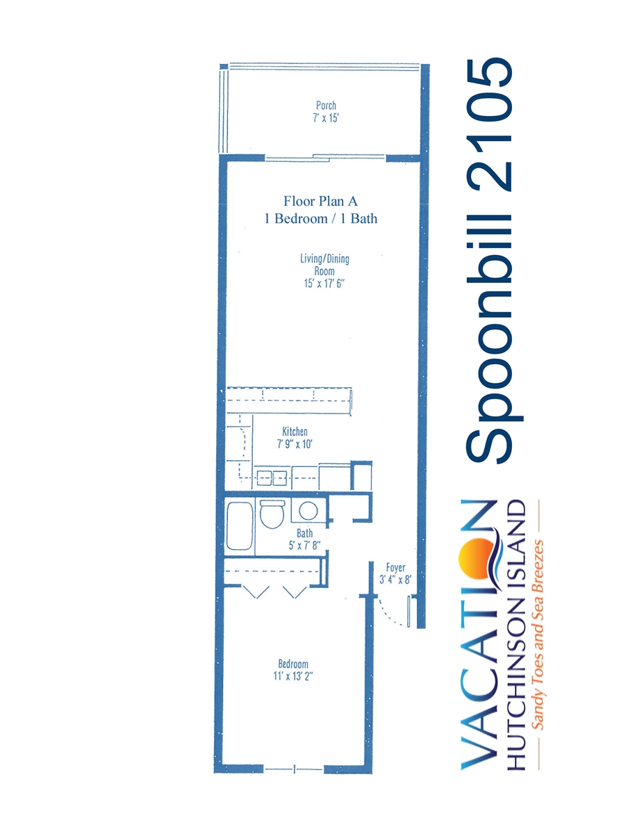 Floor Plan for Spoonbill Resort Villa 2105 at the Indian River Plantation Resort